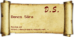 Dencs Sára névjegykártya